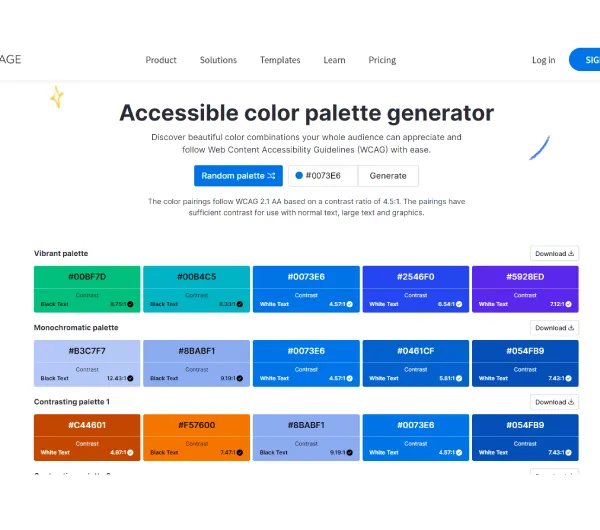 Accessible Color Palette Generator - Tool for Creating Accessible Color Palettes