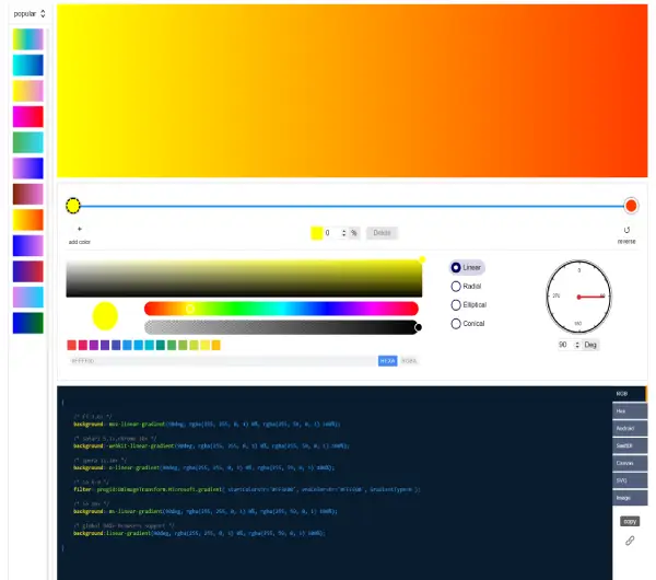 Image Online Gradient Generator