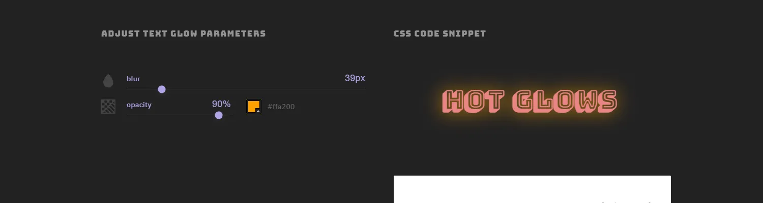 CSS Text Glow Generator