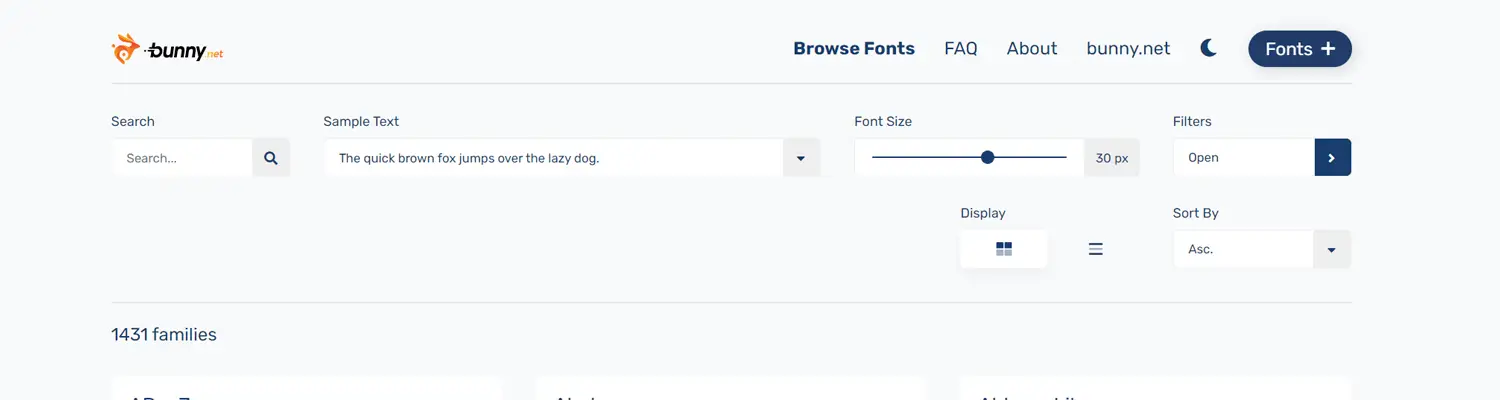 Bunny free web fonts
