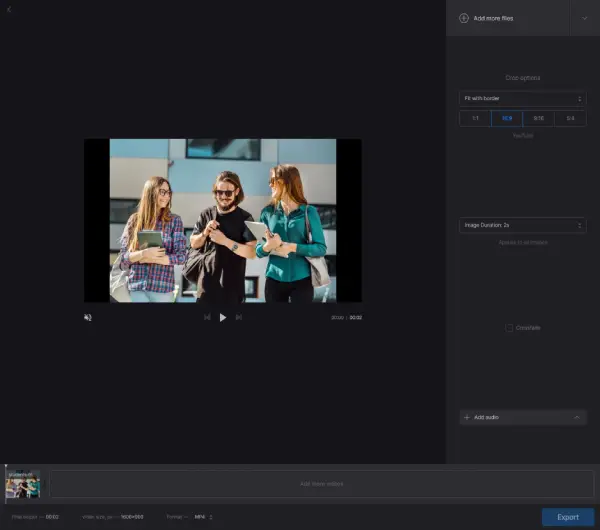 Clideo's video merging tool interface showcasing drag-and-drop functionality for combining video clips