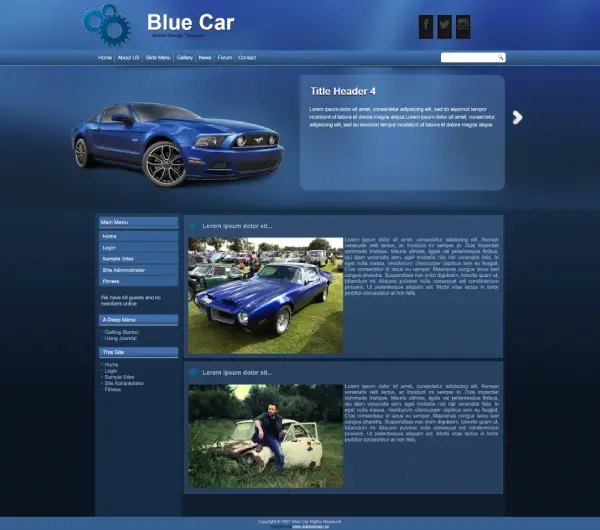 image joomla 3 template DD BLUECAR 41