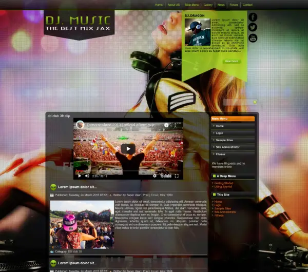 image joomla 3 template DD CLUB 39