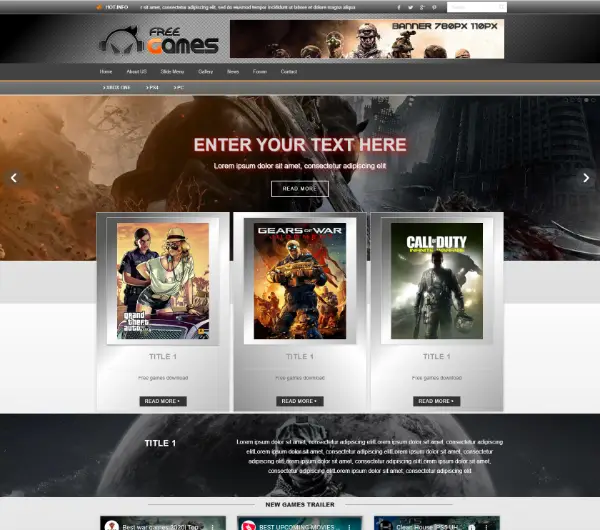 image joomla 3 template DD FREEGAMES 105