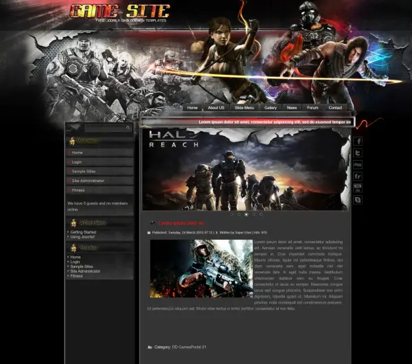 image joomla 3 template GAMES PORTAL