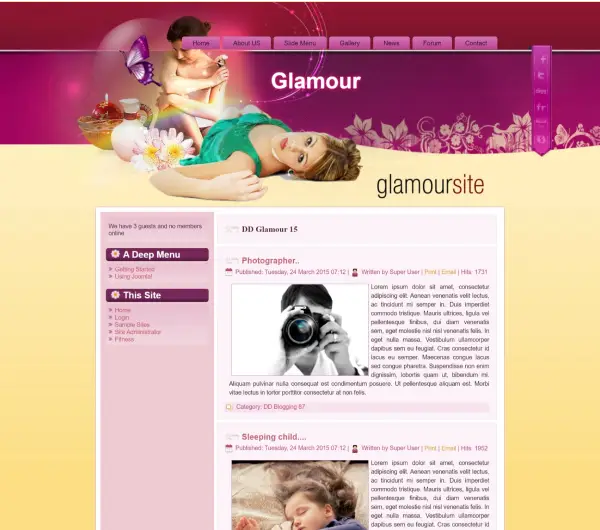 image joomla 3 template GLAMOUR