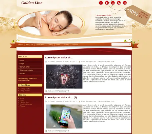 image joomla 3 template Golden Line