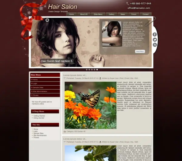 image joomla 3 template HAIR SALON