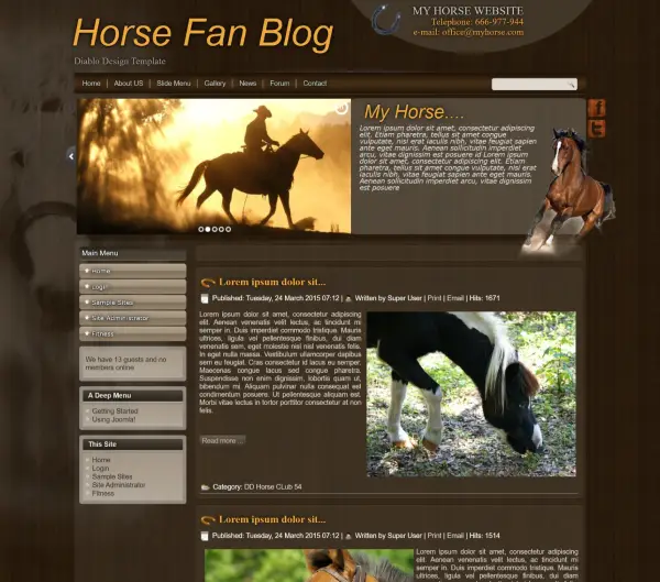 image joomla 3 template HORSE