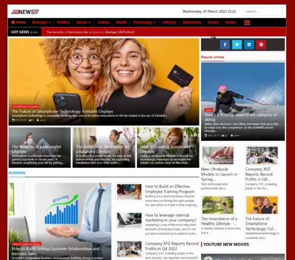 Image Joomla 4 template HotNews 129