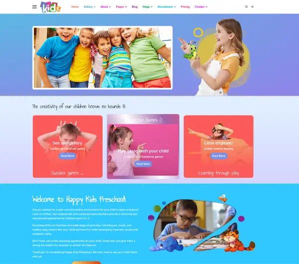 Image Joomla 4 template kids 128