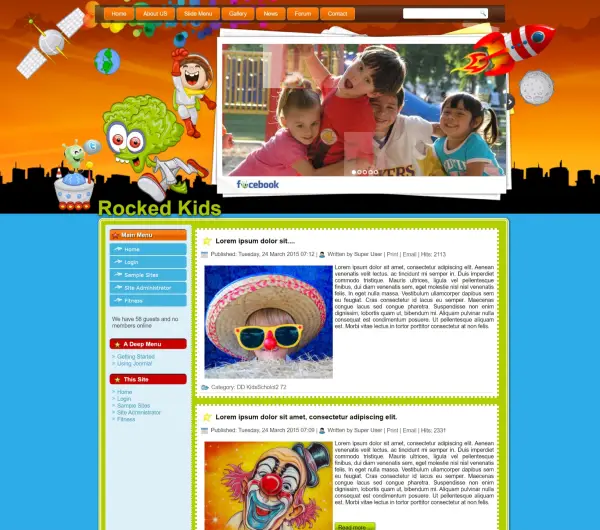 image joomla 3 template ROCKET KIDS