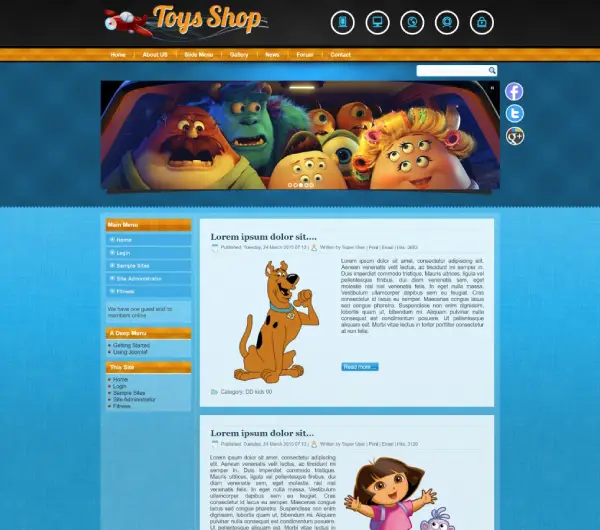 image joomla 3 template TOYS SHOP