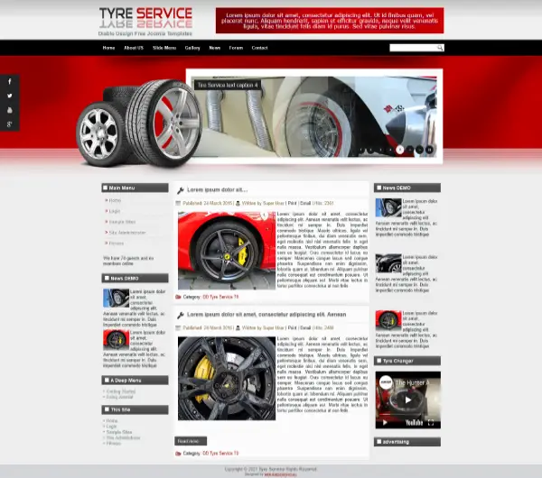 image joomla 3 template DD TYRESERVICE 70