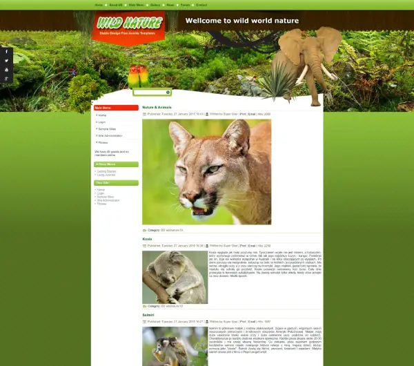 image joomla 3 template DD WILDNATURE 63