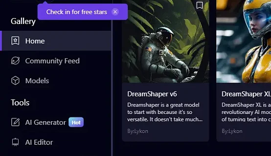 Aitubo AI art generator interface showcasing options for game assets, anime materials, and more.